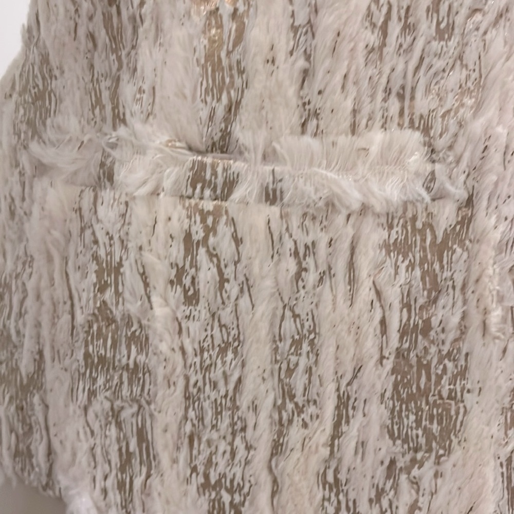 Bigio Collection Vegan Fur Jacket Beige Gold 8 - Picture 15 of 15